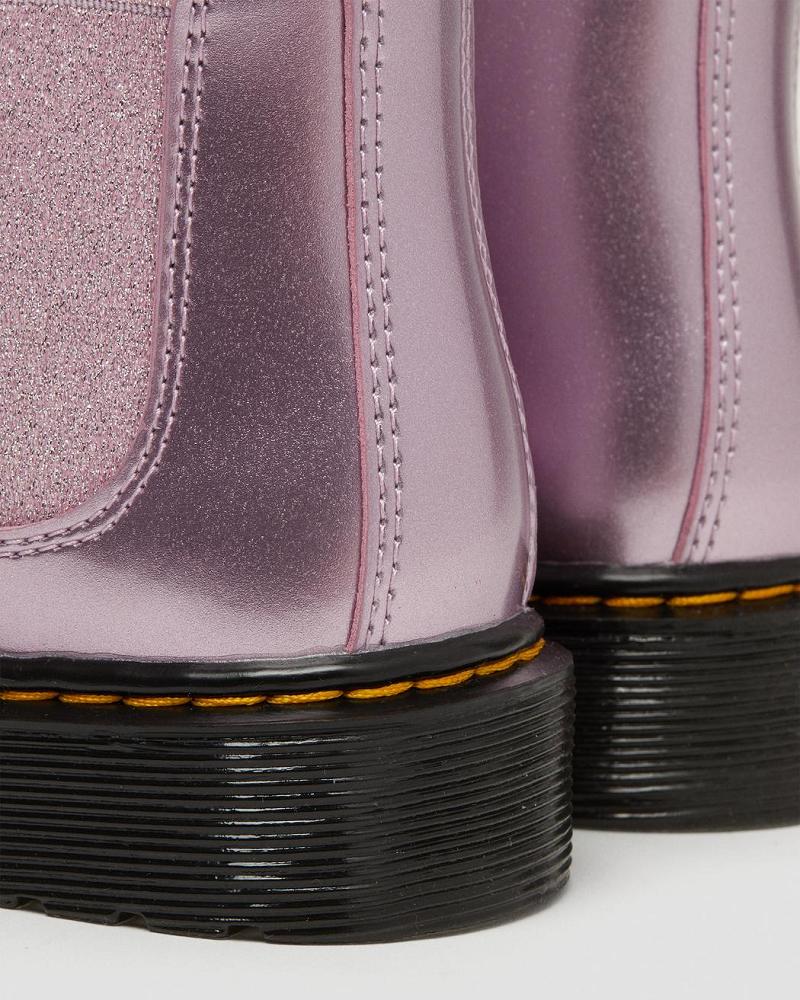 Pink Kids' Dr Martens Junior 2976 Metallic Chelsea Boots | CA 668XYU